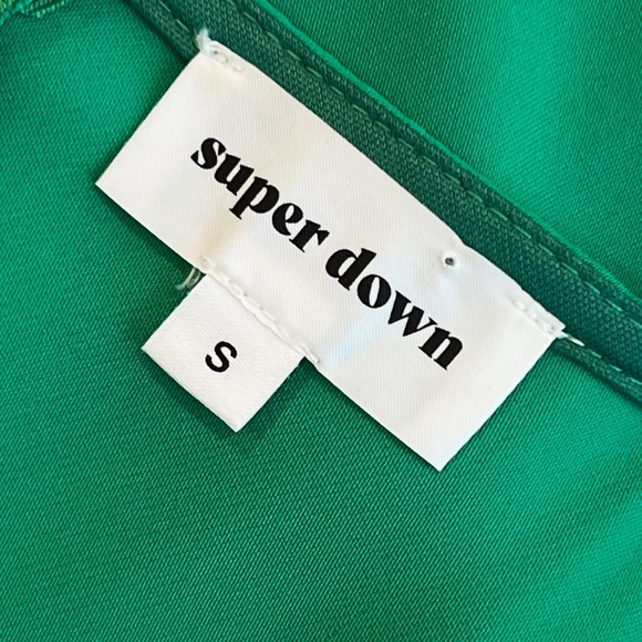 Superdown Kendall Tie Strap Midi Dress Empire Waist Sheath Bodycon Green S - Picture 6 of 7